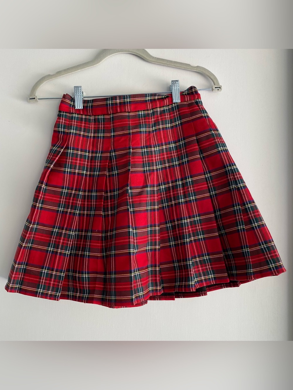 Urban Coco Red Plaid Pleated School Girl Uniform Skirt Costume Built In Shorts